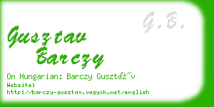 gusztav barczy business card